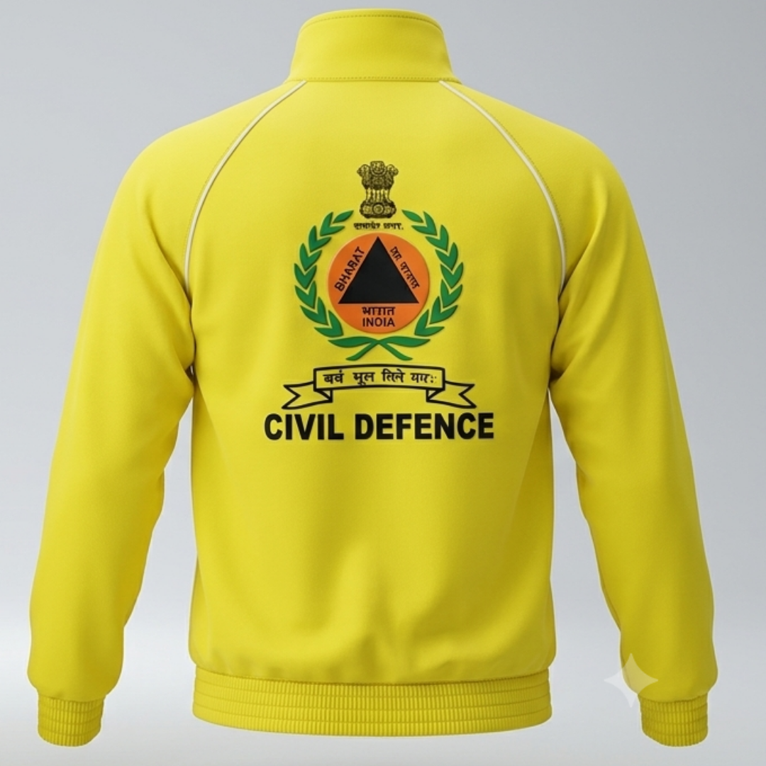 Civil Defence Yellow Full-Sleeve Track Jacket