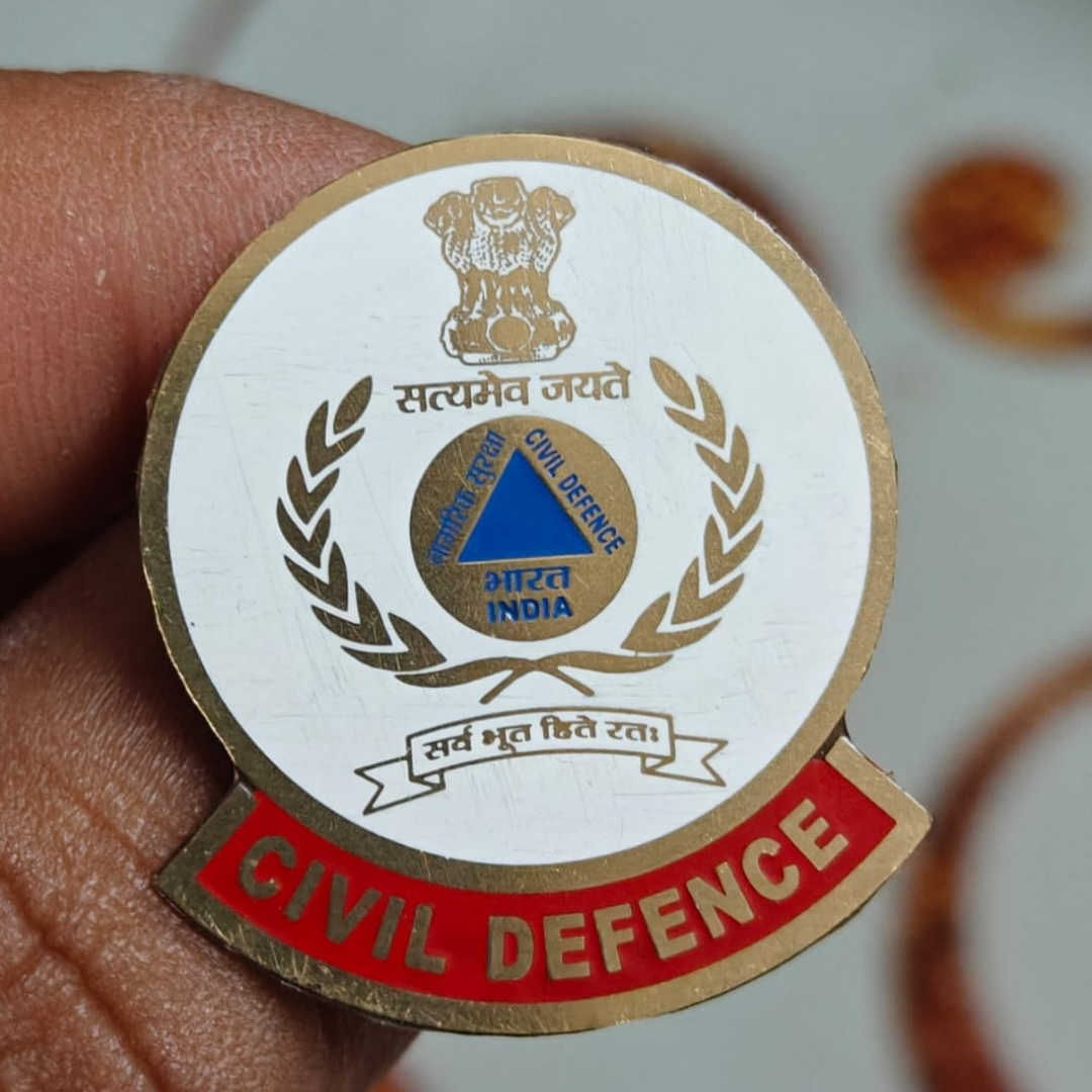 Civil Defence Brass Chest Brooch