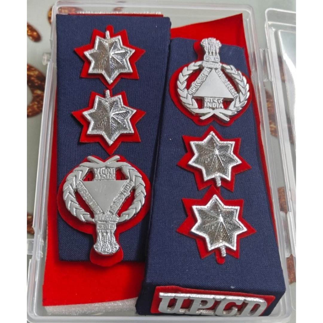 Indian Army Rank Badge & Insignia Set – Navy Blue & Red