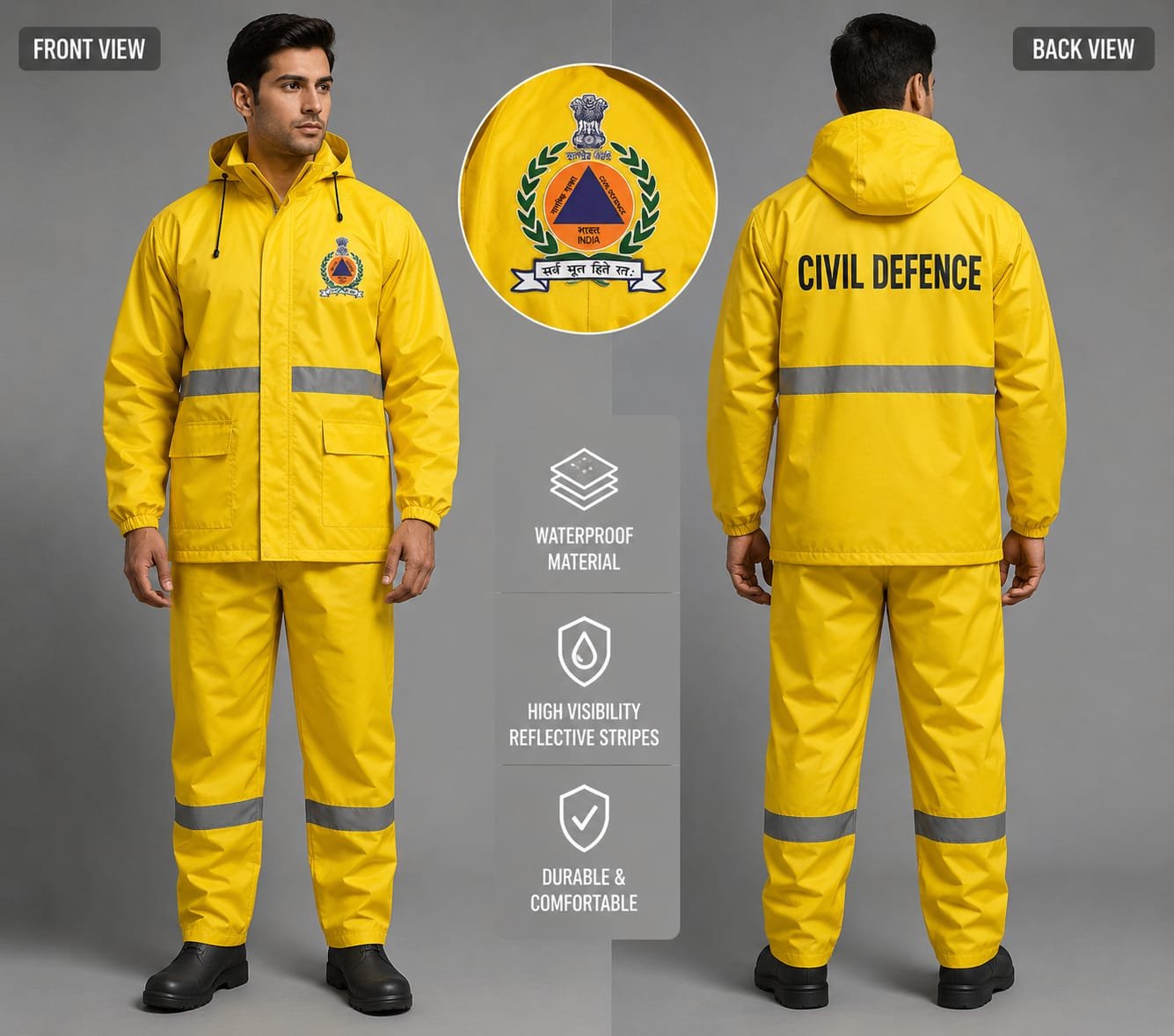Civil Defence Waterproof Rain Suit
